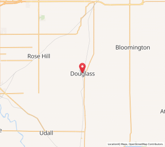 Map of Douglass, Kansas