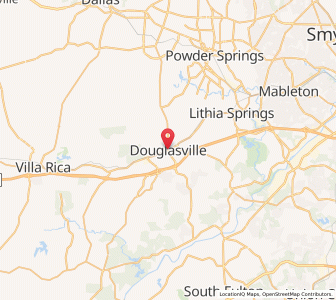 Map of Douglasville, Georgia