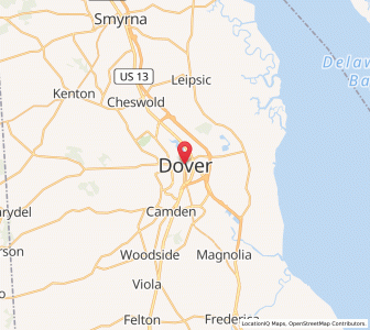 Map of Dover, Delaware
