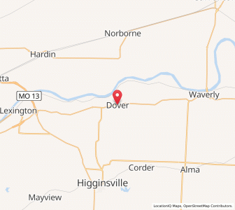 Map of Dover, Missouri