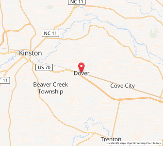 Map of Dover, North Carolina