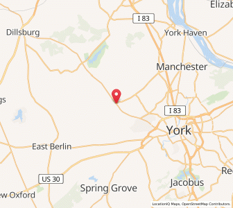 Map of Dover, Pennsylvania