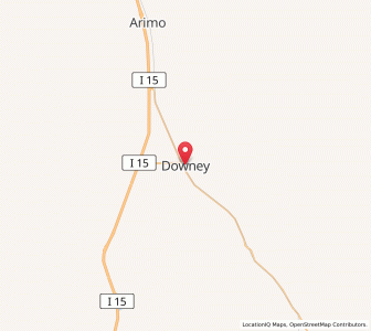 Map of Downey, Idaho