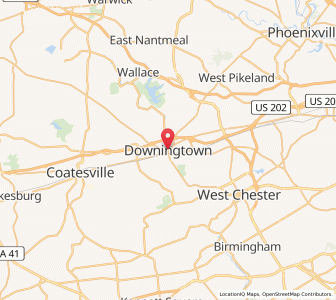 Map of Downingtown, Pennsylvania