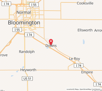 Map of Downs, Illinois