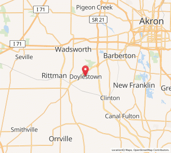 Map of Doylestown, Ohio