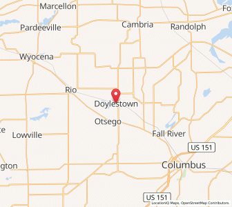 Map of Doylestown, Wisconsin