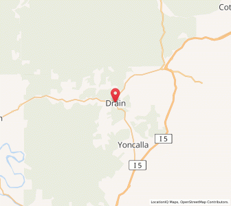 Map of Drain, Oregon