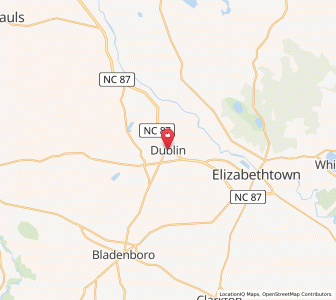 Map of Dublin, North Carolina