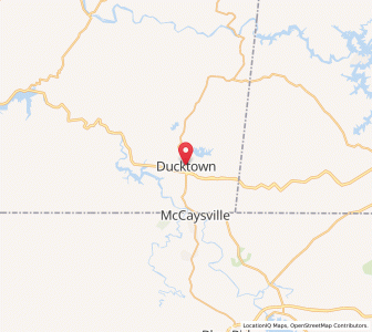 Map of Ducktown, Tennessee