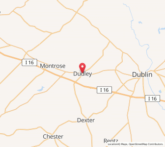 Map of Dudley, Georgia