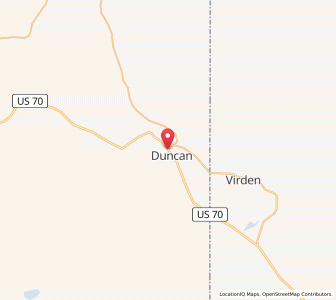 Map of Duncan, Arizona