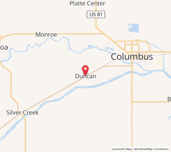 Map of Duncan, Nebraska