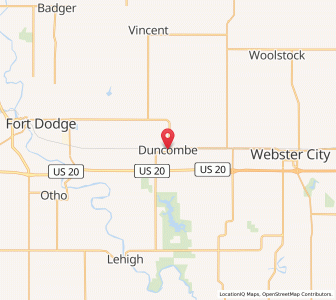 Map of Duncombe, Iowa