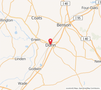 Map of Dunn, North Carolina