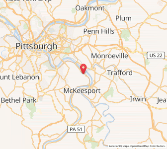 Map of Duquesne, Pennsylvania