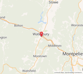 Map of Duxbury, Vermont