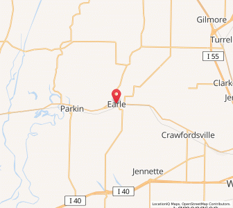 Map of Earle, Arkansas