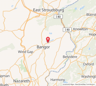 Map of East Bangor, Pennsylvania