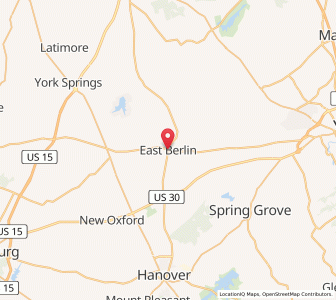 Map of East Berlin, Pennsylvania