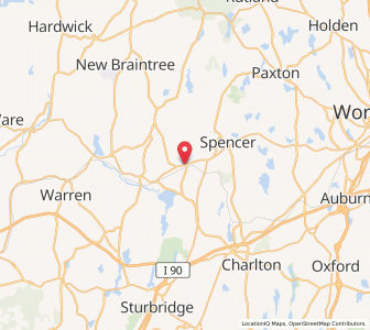 Map of East Brookfield, Massachusetts