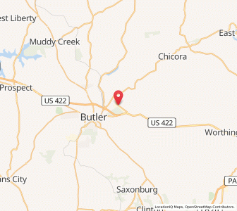 Map of East Butler, Pennsylvania
