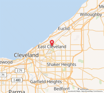 Map of East Cleveland, Ohio