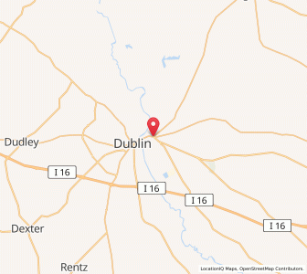 Map of East Dublin, Georgia