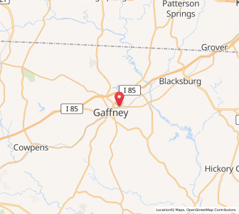 Map of East Gaffney, South Carolina