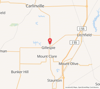 Map of East Gillespie, Illinois