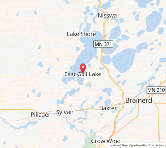 Map of East Gull Lake, Minnesota