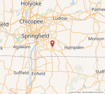 Map of East Longmeadow, Massachusetts