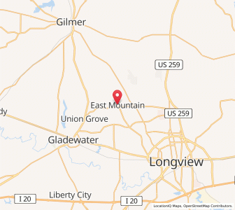 Map of East Mountain, Texas