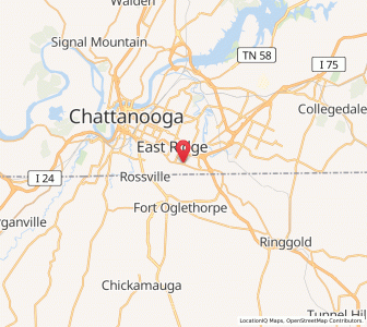 Map of East Ridge, Tennessee