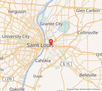 Map of East St. Louis, Illinois