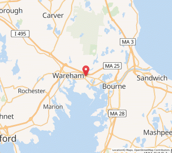 Map of East Wareham, Massachusetts
