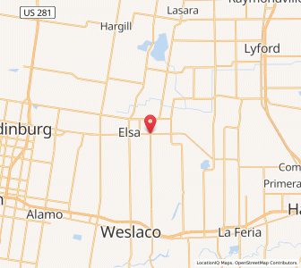 Map of Edcouch, Texas