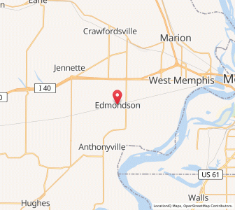 Map of Edmondson, Arkansas
