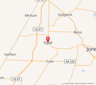 Map of Egypt, Arkansas