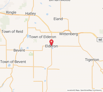 Map of Elderon, Wisconsin