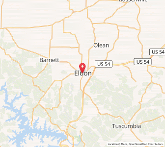 Map of Eldon, Missouri