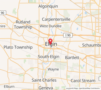Map of Elgin, Illinois