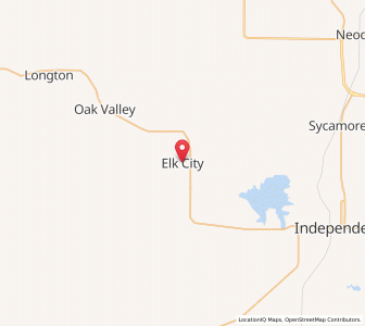 Map of Elk City, Kansas