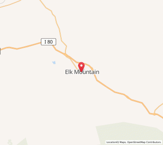 Map of Elk Mountain, Wyoming