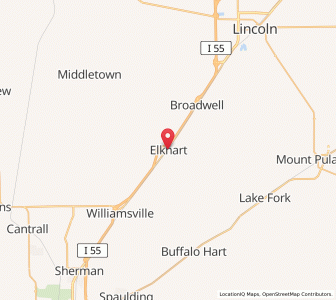 Map of Elkhart, Illinois