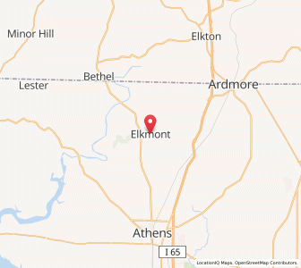 Map of Elkmont, Alabama