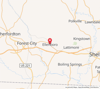 Map of Ellenboro, North Carolina