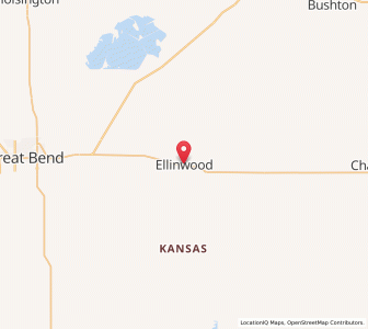Map of Ellinwood, Kansas
