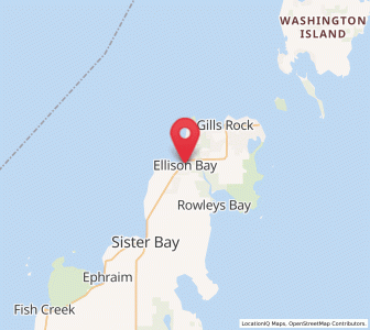 Map of Ellison Bay, Wisconsin