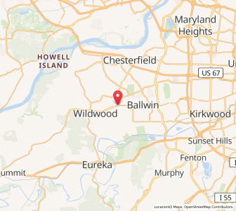 Map of Ellisville, Missouri